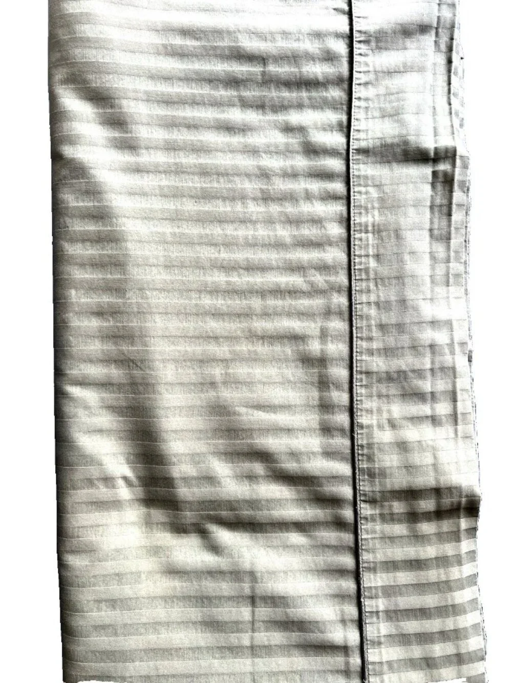 Queen Flat Sheet 100% Combed Cotton Moss Green Jacquard Opus Stripe Luxury